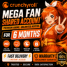 Подписка Crunchyroll Mega Fan на 6 месяцев | 1 Профиль ПК Мобильный | Мгновенная дост