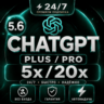 ChatGPT 5.6 PLUS [АВТО 24/7] PRO (5X / X20) | GO | CODEX | ПОДПИСКА / ПРОДЛЕНИЕ