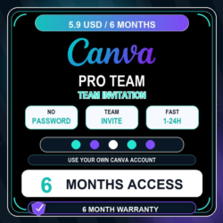 Canva Pro Team Access 6 months | Team Invitation | Full Warranty