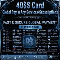 40$ US Card for Google Play, Apple Pay, Games & Online Services