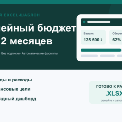 Семейный бюджет на 12 месяцев в Excel