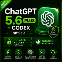 ChatGPT Plus   Codex | GPT-5.6 | Личный и общий готовый аккаунт | Быстрая выдача | По