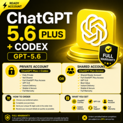 ChatGPT Plus   Codex | GPT-5.6 | Личный и общий готовый аккаунт | Быстрая выдача | По