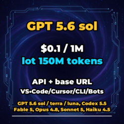 GPT 5.6 sol | 150 МЛН ТОКЕНОВ | АВТОВЫДАЧА 24/7 | API VS•Code/Cursor/CLI/Боты