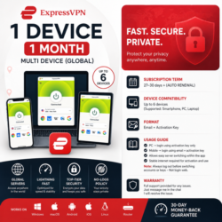 ExpressVPN Premium | 1 Устройство | 1 Месяц (27–30 Дней) | Multi Device (Global)
