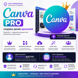 Canva Pro на 12 месяцев | Приглашение в ваш аккаунт