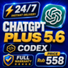 [24/7] ChatGPT 5.6 PLUS   Codex | Готовый общий аккаунт на 30 дней |подписка| Полная