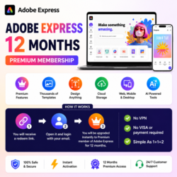 Adobe Express Premium на 12 месяцев | Мгновенное повышение | Ссылка для активации