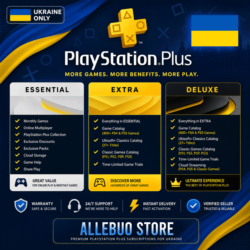 PS PLUS УКРАИНА ОСНОВНОЙ / ДОПОЛНИТЕЛЬНЫЙ / ДЕЛЮКС / 1-12 месяцев