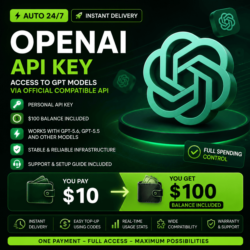 [АВТО 24/7] Баланс $100 | OpenAI API Key | GPT-5.6 | GPT-5.5 | Мгновенная выдача