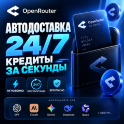 24/7 АВТО | Пополнение OpenRouter | Без логина | Моментальная выдача