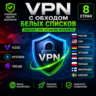 VPN с обходом белых списков — VLESS / Hysteria / Trojan | 8 стран