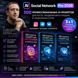 300 промптов ChatGPT для социальных сетей — AI Social Network Pro 2026