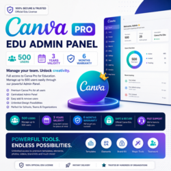 Canva Edu Admin Panel — 500 пользователей | 3 года | Гарантия 6 месяцев
