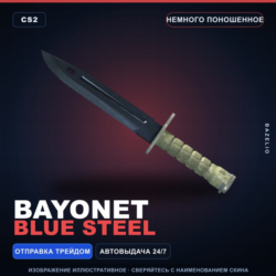 Bayonet | Blue Steel | Немного поношенное · Скин Counter-Strike 2