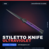 Stiletto Knife | Ultraviolet | Закалённое в боях · Скин Counter-Strike 2