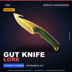 StatTrak™ Gut Knife | Lore | Немного поношенное · Скин Counter-Strike 2