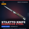 StatTrak™ Stiletto Knife | Damascus Steel | Немного поношенное · Скин CS2