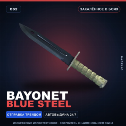 Bayonet | Blue Steel | Закалённое в боях · Скин Counter-Strike 2