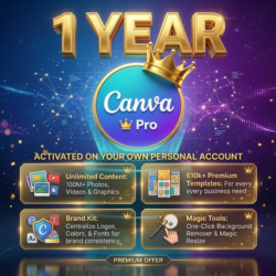 Canva Pro – 1 Год | ВАШ ЛИЧНЫЙ АККАУНТ | Безлимитный контент, 610к  Pro-шаблонов