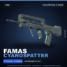 FAMAS | Cyanospatter | Закалённое в боях · Скин Counter-Strike 2