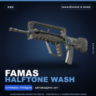FAMAS | Halftone Wash | Закалённое в боях · Скин Counter-Strike 2