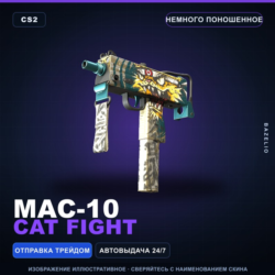 MAC-10 | Cat Fight | Немного поношенное · Скин Counter-Strike 2