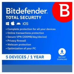 bitdefender total security 5 device 1 year activation key