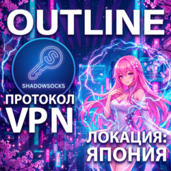 ЯПОНИЯ OUTLINE VPN БЕЗЛИМИТ Личный сервер Shadowsocks ключ Автовыдача 24/7