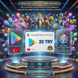 ПОДАРОЧНАЯ КАРТА GOOGLE PLAY [25 TRY] |      РЕГИОН ТУРЦИЯ | МГНОВЕННАЯ АВТОВЫДАЧА