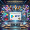 ПОДАРОЧНАЯ КАРТА GOOGLE PLAY [25 TRY] |      РЕГИОН ТУРЦИЯ | МГНОВЕННАЯ АВТОВЫДАЧА