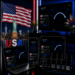 Happ VPN | США      Статический IP | Защита от DPI | Доступ ИИ | 10 Гбит/с