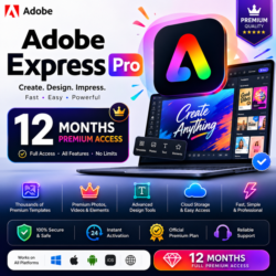 План Adobe Express Pro – 12 месяцев премиум-доступа