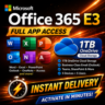 Microsoft Office 365 E3 — Полный доступ к приложениям — OneDrive 1 ТБ — Мгновенная до