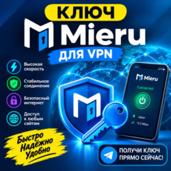 Ключ Mieru VPN — Латвия | Безлимитный трафик | 200  /месяц