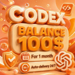 Подписка ChatGPT CODEX (Баланс $100) | 1 Месяц | Авто 24/7 | кодекс | гпт |  ЧатГПТ