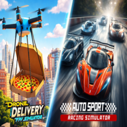 (Nintendo Switch 1) Auto Sport Racing & DRONE DELIVERY - FPV SIMULATOR