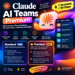 Claude AI Teams - Premium - 30 дней - Инвайт/Аккаунт