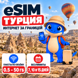 eSIM Турция | Интернет 500 МБ–50 ГБ и безлимит | Есим