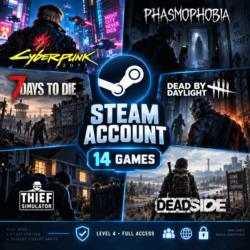 [14in1] / STEAM ACCOUNT | CYBERPUNK 2077 | PHASMOPHOBIA | 7 DAYS TO DIE | DEAD BY DAY
