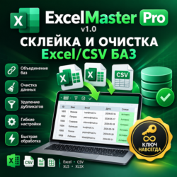 ExcelMaster Pro — склейка и очистка Excel/CSV баз. Ключ навсегда