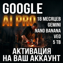 GOOGLE AI PRO на 18 месяцев | Gemini, Veo, Flow, Nano Banana, Google One — 5 ТБ