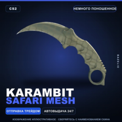 Karambit | Safari Mesh | Немного поношенное · Скин Counter-Strike 2