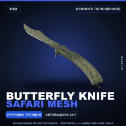 Butterfly Knife | Safari Mesh | Немного поношенное · Скин Counter-Strike 2