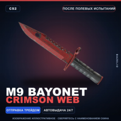 M9 Bayonet | Crimson Web | После полевых испытаний · Скин Counter-Strike 2