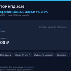 Калькулятор налога на профессиональный доход (НПД) 2026: самозанятый и ИП на НПД