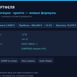Трекер инвестиционного портфеля: акции, облигации, крипта — Excel 2026