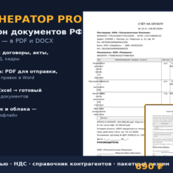 Генератор договоров, актов, счетов и УПД из Excel > PDF (Python, 41 шаблон)