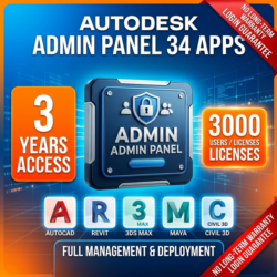 ПАНЕЛЬ АДМИНИСТРАТОРА AUTODESK — 3 ГОДА | 3,000 МЕСТ