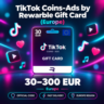 TikTok Coins-Ads by Rewarble Gift Card (Европа) 30–300 EUR | Код пополнения